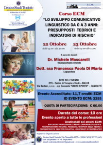 Scopri di più sull'articolo Evento ECM Lo sviluppo comunicativo linguistico da 0 a 3 anni: presupposti teorici e indicatori di rischio – Ottobre 2016