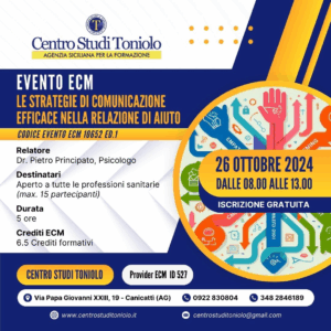 Scopri di più sull'articolo EVENTO ECM 26 Ottobre 2024