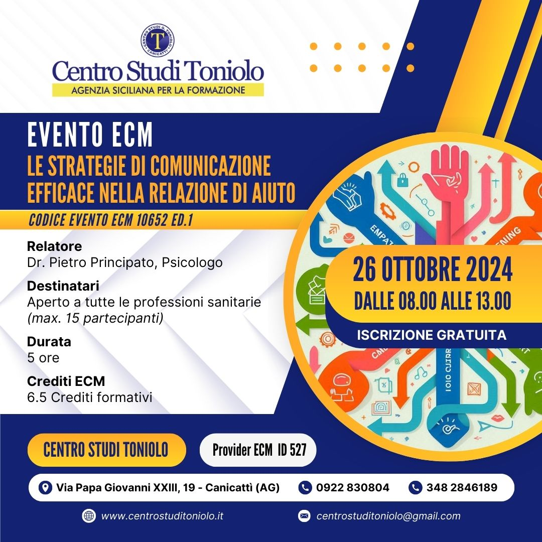 Al momento stai visualizzando EVENTO ECM 26 Ottobre 2024