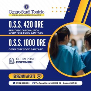Scopri di più sull'articolo Iscrizioni aperte ai Corsi per Operatore Socio Sanitario (O.S.S.)