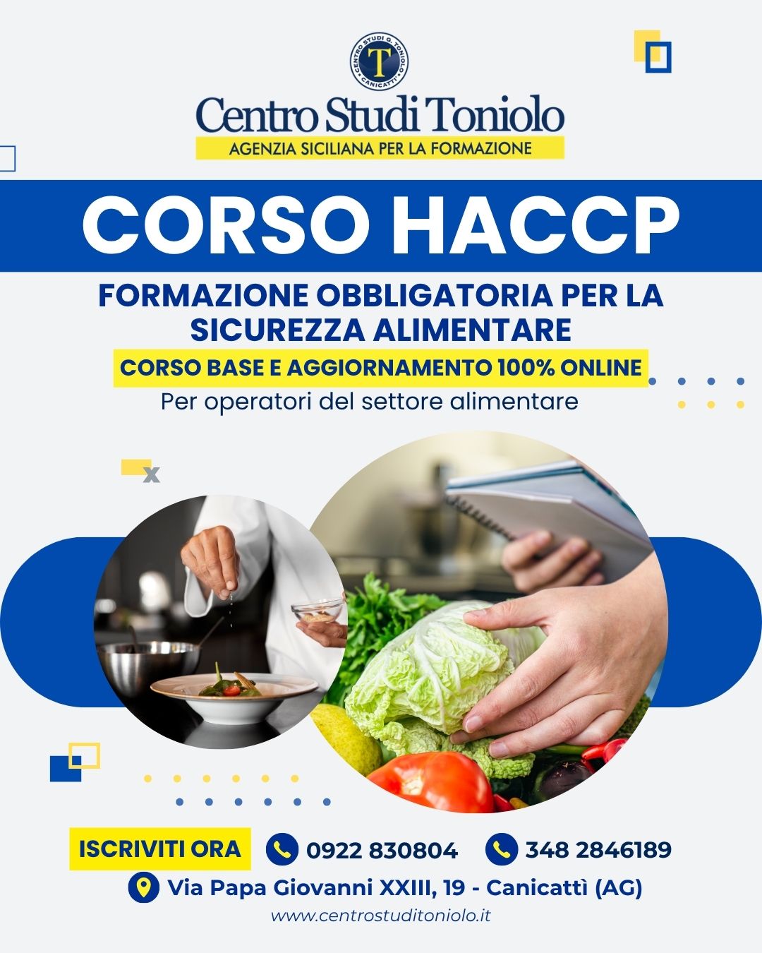 Iscrizioni aperte al corso HACCP online: formazione obbligatoria per il settore alimentare