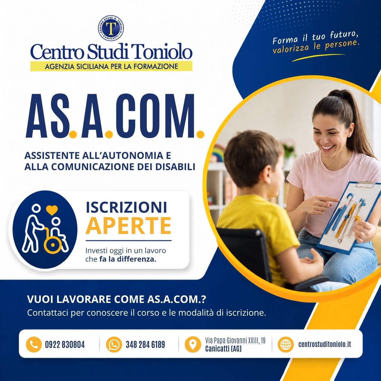 Corso AS.A.COM. a Canicatt&igrave;: Assistente all&rsquo;Autonomia e alla Comunicazione